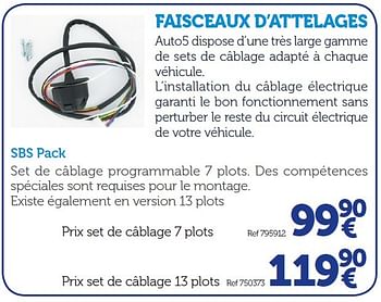 Promoties Faisceaux d`attelages sbs pack - Brink - Geldig van 25/03/2016 tot 31/03/2017 bij Auto 5