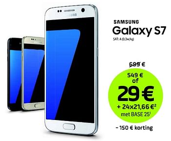 Promoties Samsung galaxy s7 - Samsung - Geldig van 01/04/2016 tot 01/05/2016 bij Base