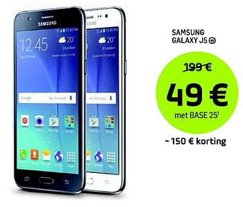 Promoties Samsung galaxy j5 - Samsung - Geldig van 01/04/2016 tot 01/05/2016 bij Base