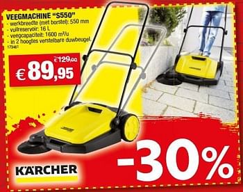Promoties Karcher veegmachine s550 - Kärcher - Geldig van 06/04/2016 tot 17/04/2016 bij Hubo