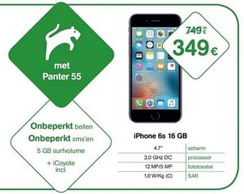 Promoties Iphone 6s 16 gb - Apple - Geldig van 14/03/2016 tot 30/04/2016 bij Orange