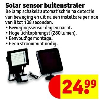 Dierentuin s nachts bereik Vrijgekomen Huismerk - Kruidvat Solar sensor buitenstraler - Promotie bij Kruidvat
