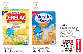Nestle Nestle Tous Les Cerelac Et Cereales Pour Bebes En Promotion Chez Colruyt