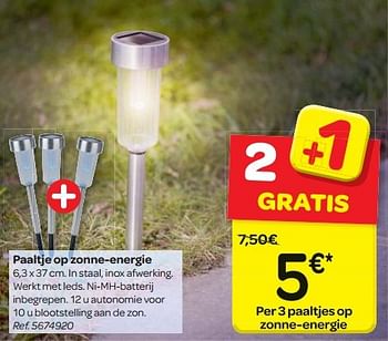 Promotions Paaltje op zonne-energie - Produit maison - Carrefour  - Valide de 13/04/2016 à 30/06/2016 chez Carrefour