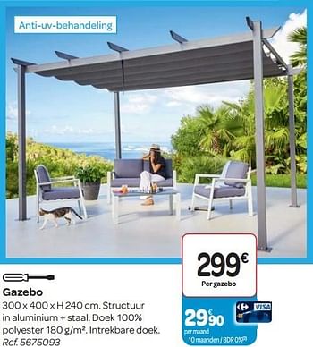 Promotions Gazebo - Produit maison - Carrefour  - Valide de 13/04/2016 à 30/06/2016 chez Carrefour