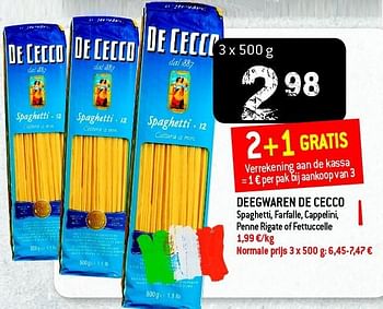 Promoties Deegwaren de cecco - De Cecco - Geldig van 13/04/2016 tot 19/04/2016 bij Match