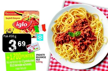 Promoties Spaghetti bolognese iglo - Iglo - Geldig van 13/04/2016 tot 19/04/2016 bij Match
