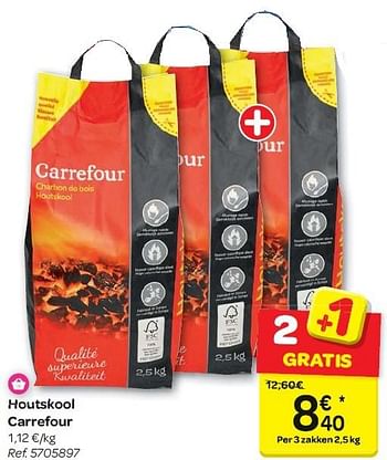 Promotions Houtskool carrefour - Produit maison - Carrefour  - Valide de 13/04/2016 à 25/04/2016 chez Carrefour
