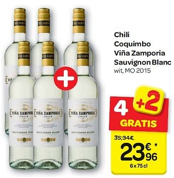 Promoties Chili coquimbo viña zamporia sauvignon blanc - Witte wijnen - Geldig van 13/04/2016 tot 25/04/2016 bij Carrefour