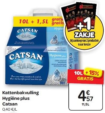 Promoties Kattenbakvulling hygiëne plus catsan - Catsan - Geldig van 13/04/2016 tot 25/04/2016 bij Carrefour