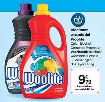 Promotions Vloeibaar wasmiddel woolite - Woolite - Valide de 13/04/2016 à 25/04/2016 chez Carrefour