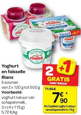 Promoties Yoghurt en faisselle rians - Rians - Geldig van 13/04/2016 tot 25/04/2016 bij Carrefour