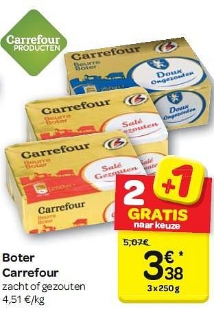 Promoties Boter carrefour - Huismerk - Carrefour  - Geldig van 13/04/2016 tot 25/04/2016 bij Carrefour