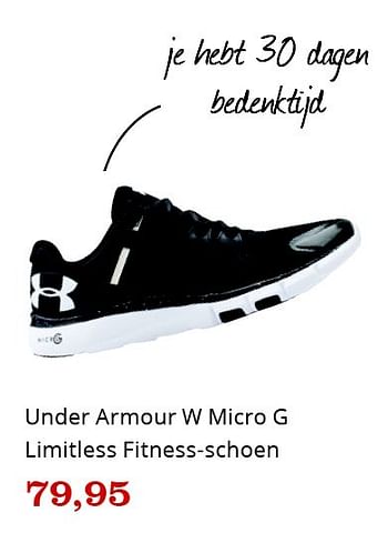 Promoties Under armour w micro g limitless fitness schoen - Under Armour - Geldig van 09/04/2016 tot 24/04/2016 bij Bol.com