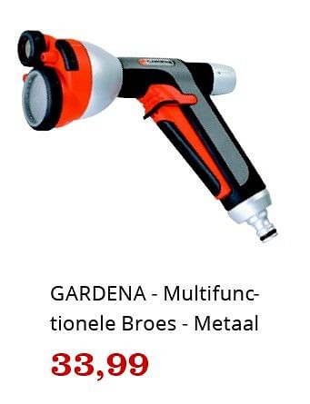 Promoties Gardena multifunctionele broes metaal - Gardena - Geldig van 09/04/2016 tot 24/04/2016 bij Bol.com