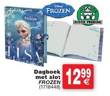 Promoties Dagboek met slot frozen - Disney  Frozen - Geldig van 12/04/2016 tot 25/04/2016 bij Cora
