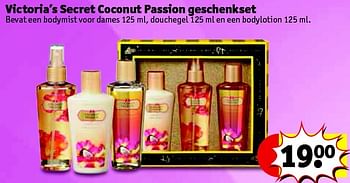 Promoties Victoria`s secret coconut passion geschenkset - Victoria Secret - Geldig van 12/04/2016 tot 17/04/2016 bij Kruidvat