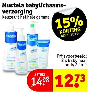 Promoties Baby haar body 2-in-1 - Mustela - Geldig van 12/04/2016 tot 17/04/2016 bij Kruidvat