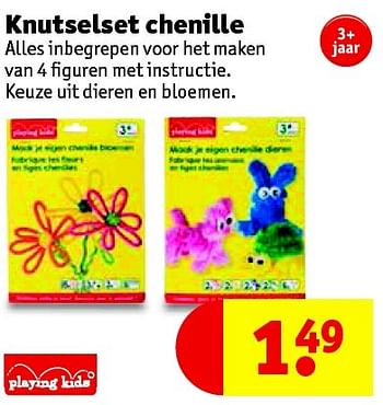Promoties Knutselset chenille - Playing Kids - Geldig van 12/04/2016 tot 17/04/2016 bij Kruidvat