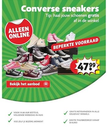 Promoties Converse sneakers - Converse - Geldig van 12/04/2016 tot 17/04/2016 bij Kruidvat