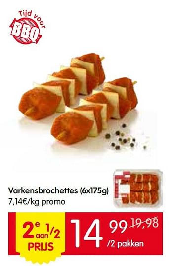 Promoties Varkensbrochettes - Huismerk - Red Market - Geldig van 14/04/2016 tot 20/04/2016 bij Red Market