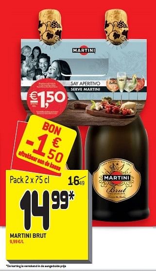 Promoties Martini brut - Martini - Geldig van 20/04/2016 tot 26/04/2016 bij Match