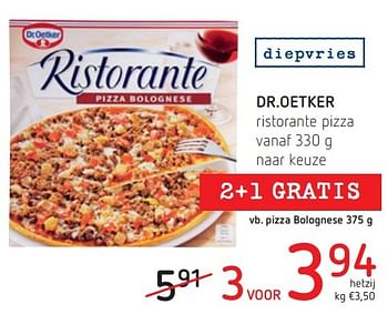 Promotions Dr.oetker ristorante pizza - Dr. Oetker - Valide de 21/04/2016 à 04/05/2016 chez Spar (Colruytgroup)