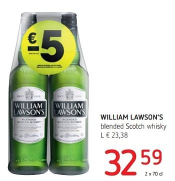 Promoties William lawson`s blended scotch whisky - William Lawson's - Geldig van 21/04/2016 tot 04/05/2016 bij Spar (Colruytgroup)