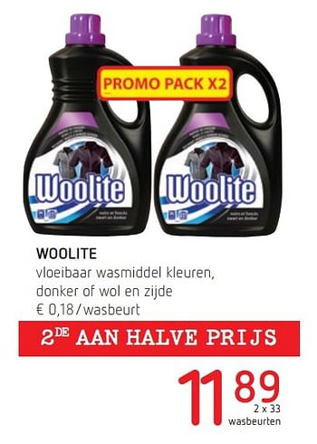 Promotions Woolite vloeibaar wasmiddel kleuren, donker of wol en zijde - Woolite - Valide de 21/04/2016 à 04/05/2016 chez Spar (Colruytgroup)