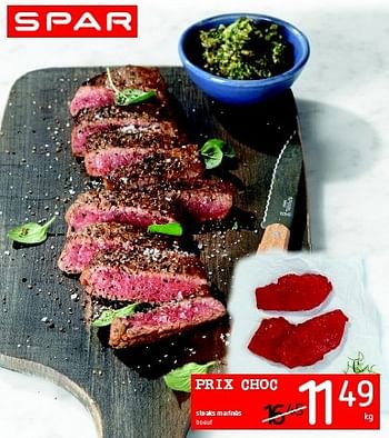 Promotions Gemarineerde steak rund - Produit maison - Eurospar - Valide de 21/04/2016 à 04/05/2016 chez Eurospar (Colruytgroup)