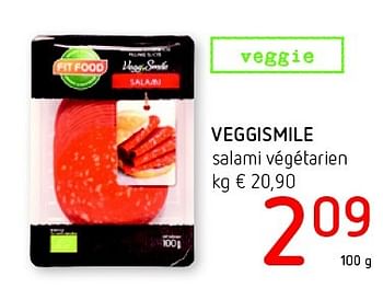 Promoties Veggismile vegetarische salami - Fitfood - Geldig van 21/04/2016 tot 04/05/2016 bij Eurospar (Colruytgroup)