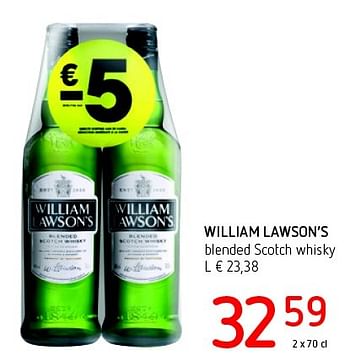 Promoties William lawson`s blended scotch whisky - William Lawson's - Geldig van 21/04/2016 tot 04/05/2016 bij Eurospar (Colruytgroup)