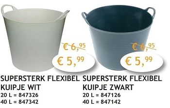 Promoties Supersterk flexibel kuipje wit - Huismerk - Crea Home - Geldig van 04/04/2016 tot 30/04/2016 bij Crea Home