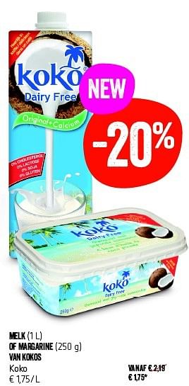 Promoties Melk of margarine van kokos koko - Koko - Geldig van 14/04/2016 tot 20/04/2016 bij Delhaize