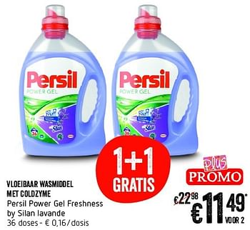Promoties Vloeibaar wasmiddel met coldzyme persil power gel freshness by silan lavande - Persil - Geldig van 14/04/2016 tot 20/04/2016 bij Delhaize