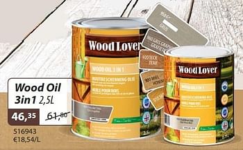 Promotions Wood oil 3in1 - Woodlover - Valide de 20/04/2016 à 01/05/2016 chez Hubo