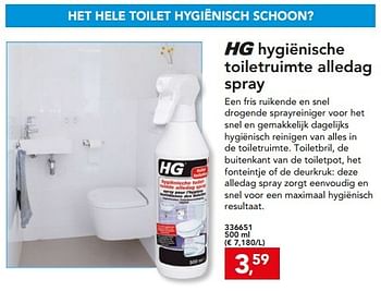 Promoties Hg hygiënische toiletruimte alledag spray - HG - Geldig van 20/04/2016 tot 01/05/2016 bij Hubo