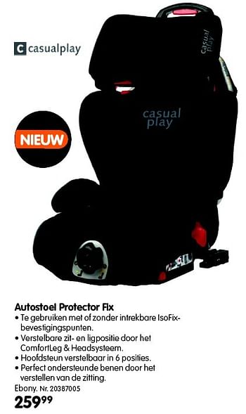 Promoties Autostoel protector fix - Casualplay - Geldig van 01/03/2016 tot 31/01/2017 bij Fun