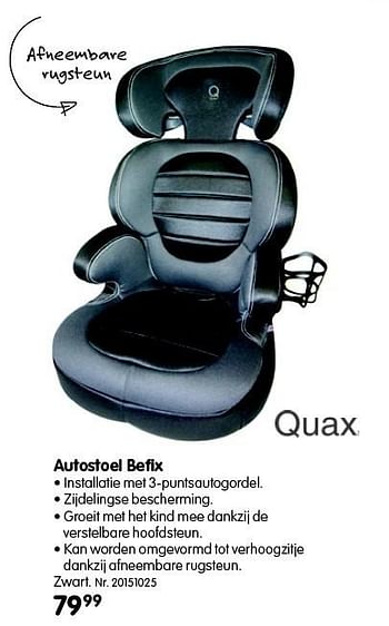 Promotions Autostoel befix - Quax - Valide de 01/03/2016 à 31/01/2017 chez Fun