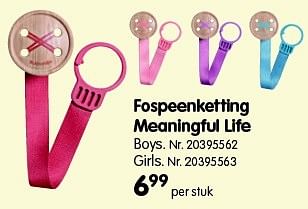 Promotions Fospeenketting meaningful life - Suavinex - Valide de 01/03/2016 à 31/01/2017 chez Fun