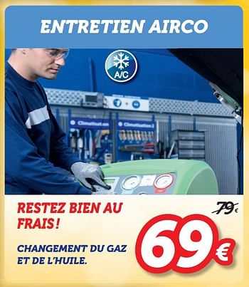 Promotions Entretien airco changement du gaz et de l`huile - Produit maison - Auto 5  - Valide de 13/04/2016 à 12/05/2016 chez Auto 5
