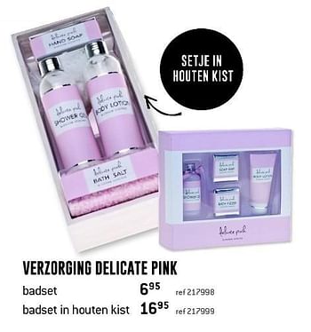 Promoties Verzorging delicate pink badset - Huismerk - Free Time - Geldig van 25/04/2016 tot 22/05/2016 bij Freetime