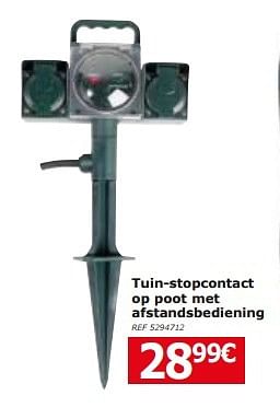 Promoties Tuin-stopcontact op poot met afstandsbediening - Huismerk - BricoPlanit - Geldig van 26/04/2016 tot 09/05/2016 bij BricoPlanit