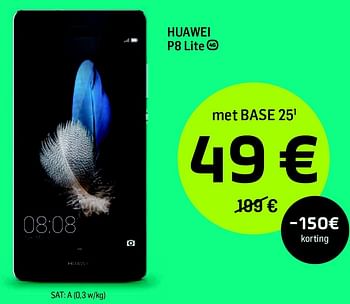 Promoties Huawei p8 lite - Huawei - Geldig van 01/05/2016 tot 01/06/2016 bij Base