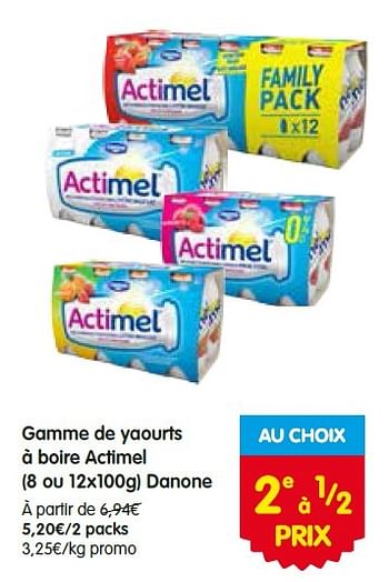 Promotions Gamme de yaourts à boire actimel danone - Danone - Valide de 05/05/2016 à 11/05/2016 chez Red Market