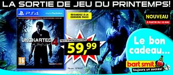 Promotions Uncharted - Naughty Dog - Valide de 30/04/2016 à 15/05/2016 chez Bart Smit