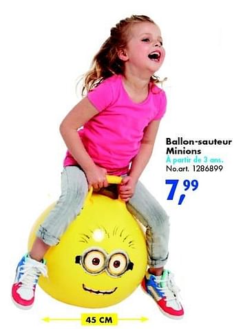 Promotions Ballon-sauteur minions - Minions - Valide de 30/04/2016 à 15/05/2016 chez Bart Smit