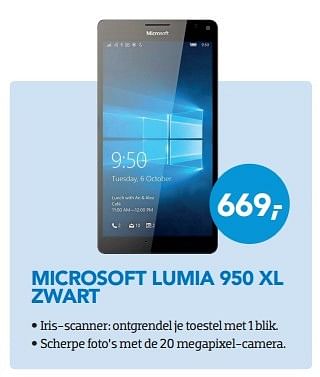 Promoties Microsoft lumia 950 xl zwart - Microsoft - Geldig van 01/05/2016 tot 31/05/2016 bij Coolblue