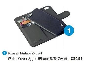 Promoties Krusell malmo 2-in-1 wallet cover apple iphone 6-6s zwart - Krusell - Geldig van 01/05/2016 tot 31/05/2016 bij Coolblue
