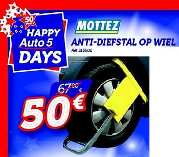 Promoties Anti-diefstal op wiel - Mottez - Geldig van 13/05/2016 tot 12/06/2016 bij Auto 5